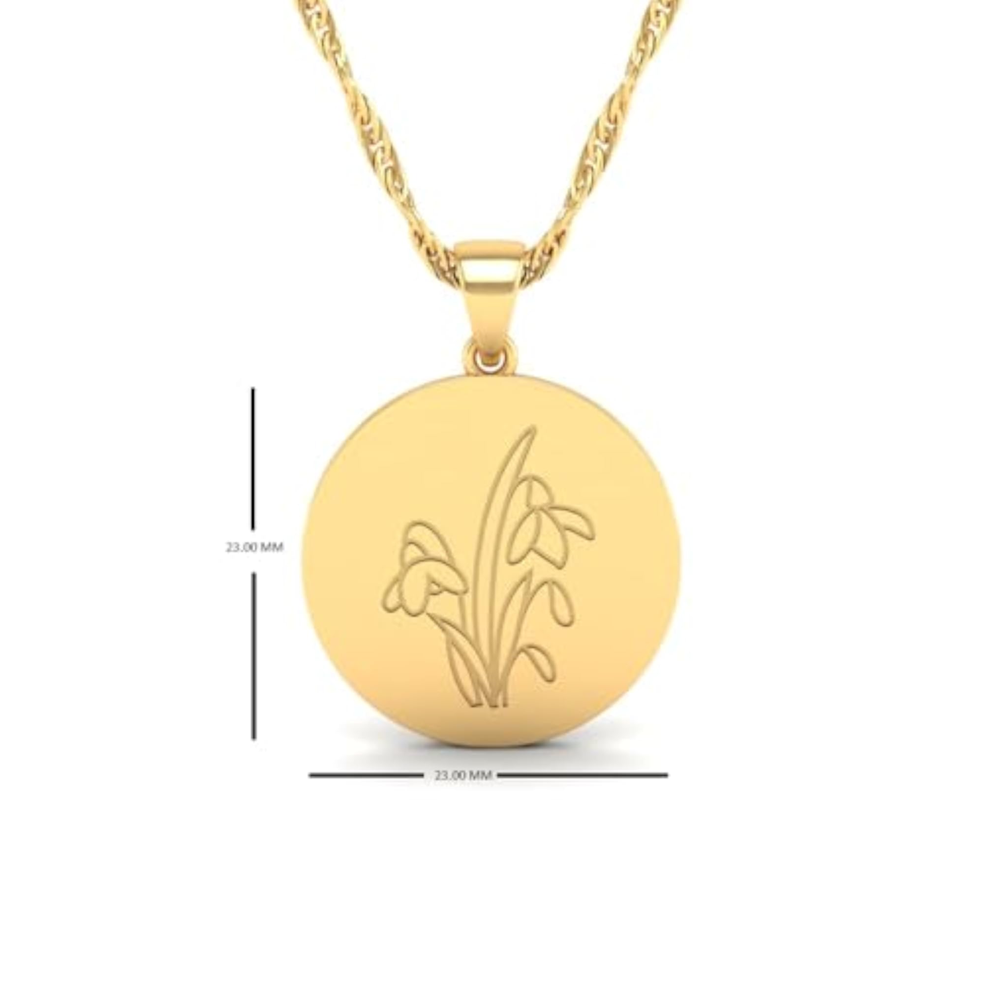 Women's 925 Sterling Silver Lucky Pendant with January Birth Flower
